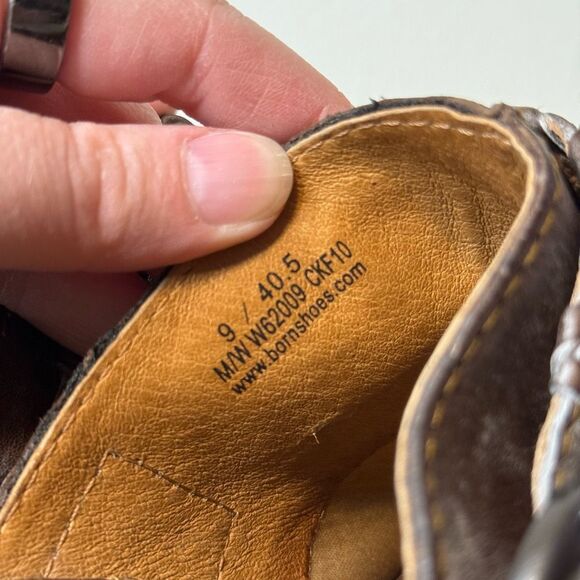 Born Brown Western Leather Mules Size 9 - Picture 7 of 9